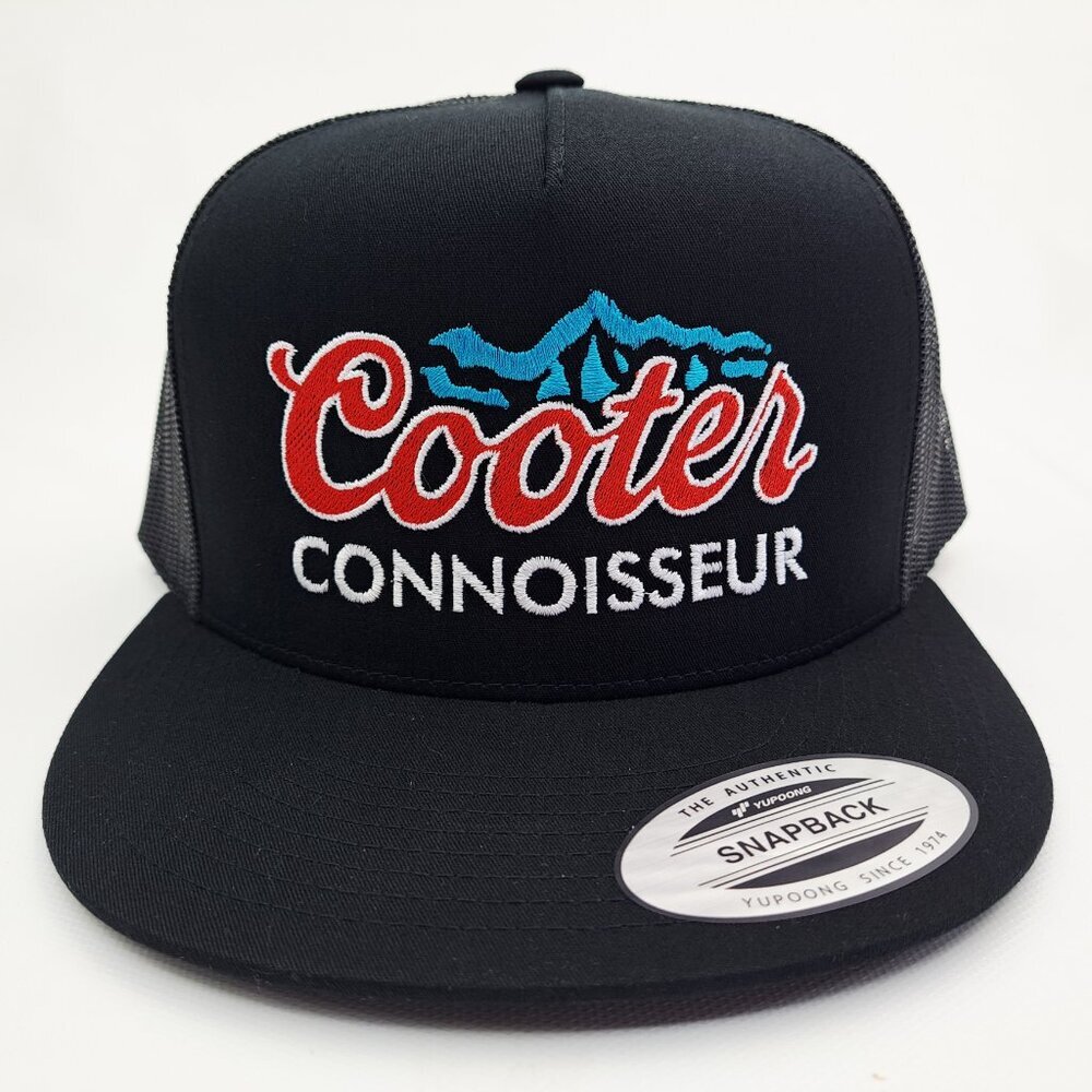 Cooter Connoisseur Flat Bill Trucker Mesh Snapback Cap Black
